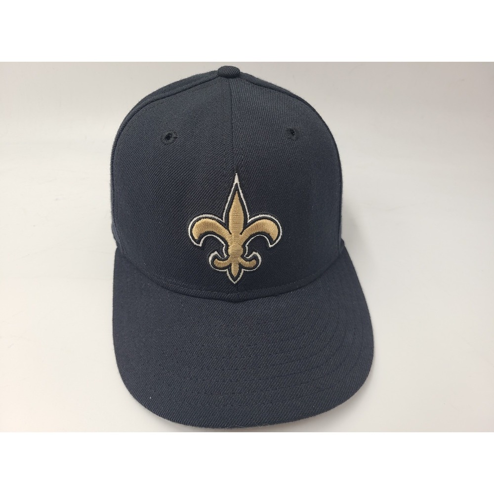Vintage New Orleans Saints New Era 59Fifty Fitted 7 3/8 Hat Cap Wool NFL Black